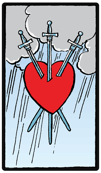 Three of Swords Tarot card