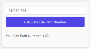 Life Path Number Calculator Example