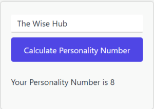 Personality Number Calculator Example