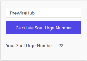 Soul Urge Number Calculator Example